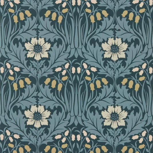 Woodbell & Anemone Wallpaper - Indigo - Morris & Co - 217574 - Premier Wallcovering