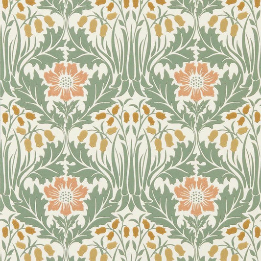 Woodbell & Anemone Wallpaper - Rose/Sage - Morris & Co - 217573 - Premier Wallcovering