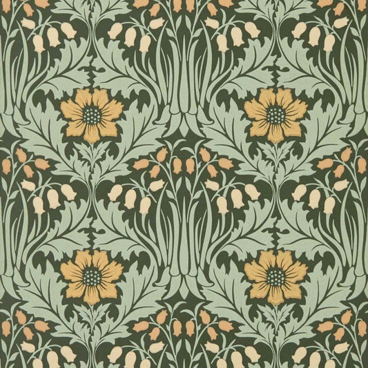 Woodbell & Anemone Wallpaper - Bayleaf/Manilla - Morris & Co - 217575 - Premier Wallcovering