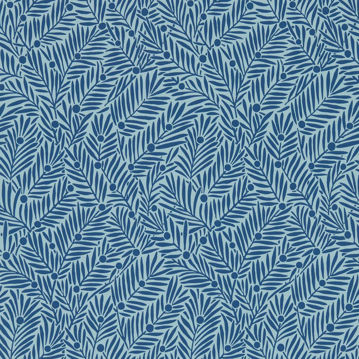 Yew & Aril Wallpaper - Indigo - 217349 - Morris & Co - Premier Wallcovering
