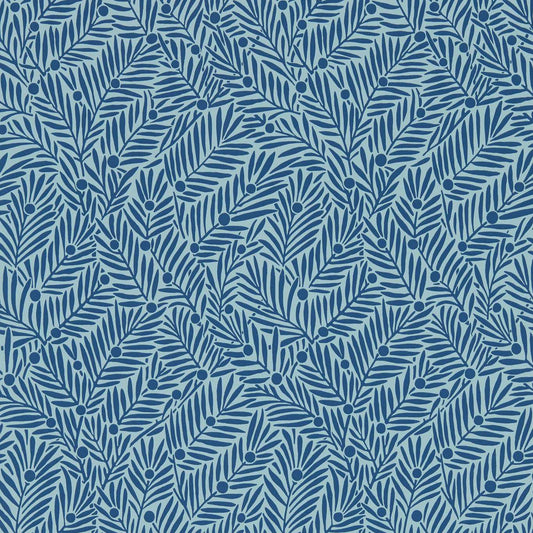 Yew & Aril Wallpaper - Indigo - 217349 - Morris & Co - Premier Wallcovering